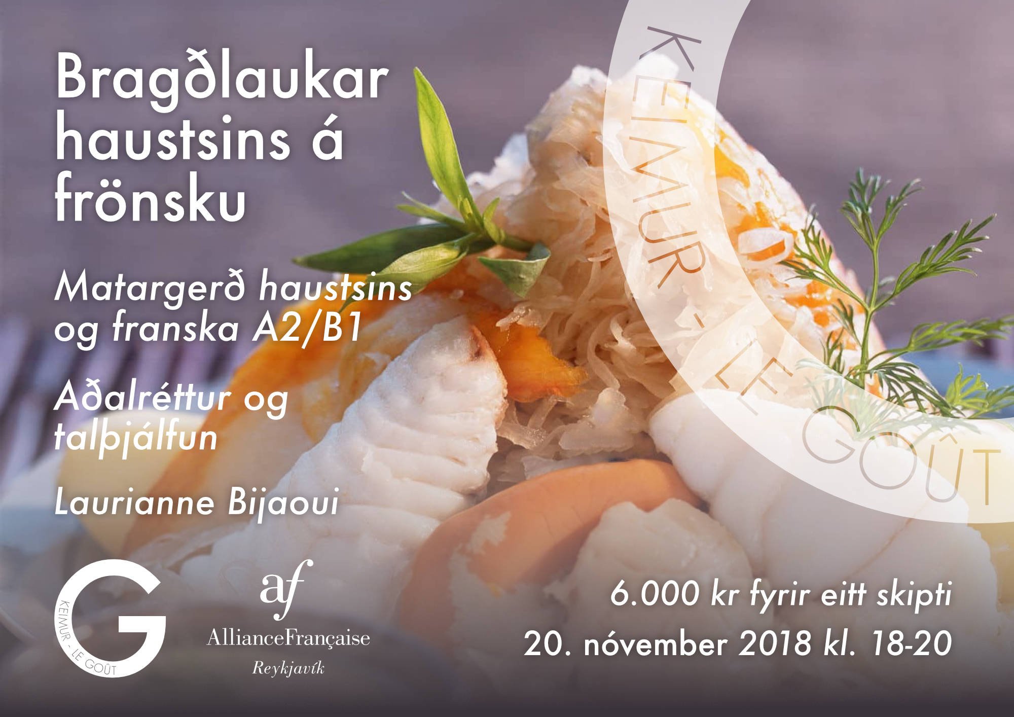 Le goût Automne 2018 cours de cuisine